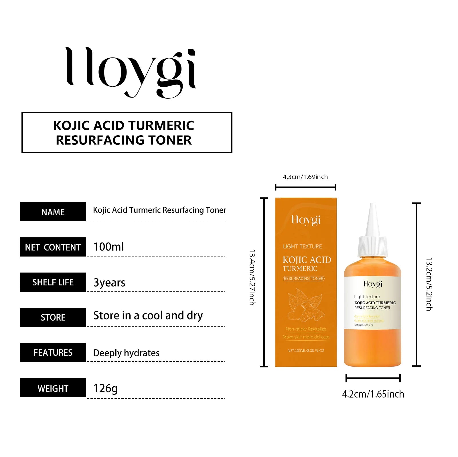 Brightening Kojic Acid Turmeric Toner Soothing Hydrating Pore Minimizing Oil Control Reduce Dullness Refreshing Facial Skin Care