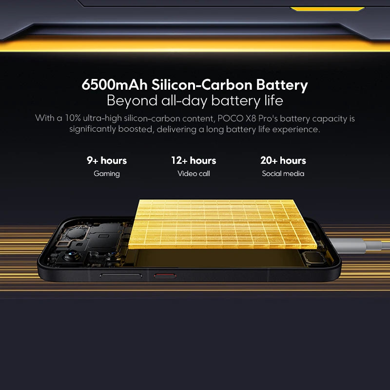 POCO X8 Pro Global Version Smartphone Dimensity 8500-Ultra 6500mAh battery 6.59" 1.5K 120Hz AMOLED display 50MP