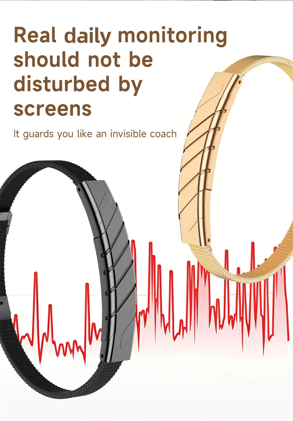 2026 New Bluetooth Smart Bracelet Health Wristband Heart Rate Sleep Stress Monitoring Sport Fitness Tracker No Screen Smartwatch