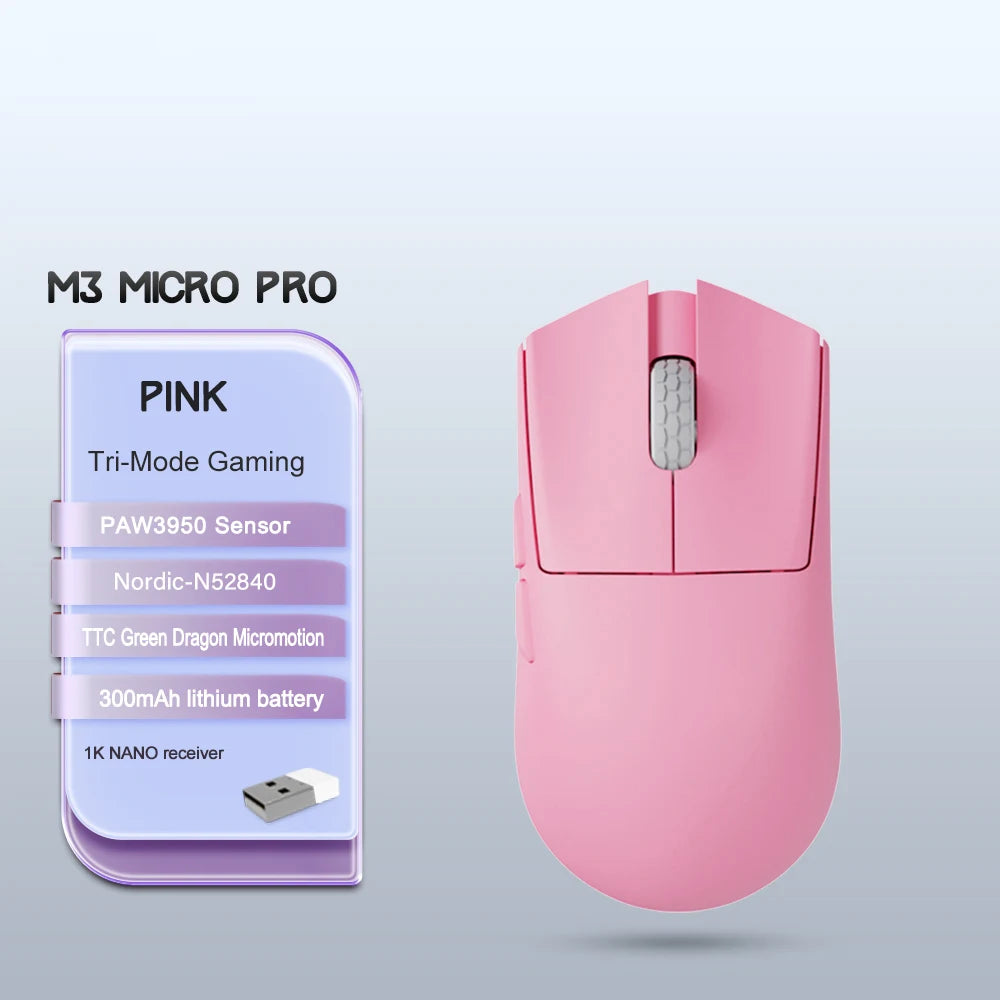 Darmoshark M3 Micro V2 Wireless Gaming Mouse Double 8k Nordic N54L PAW 3950 30000 DPI  Small Hand  Macro Game Mouse Lightweight