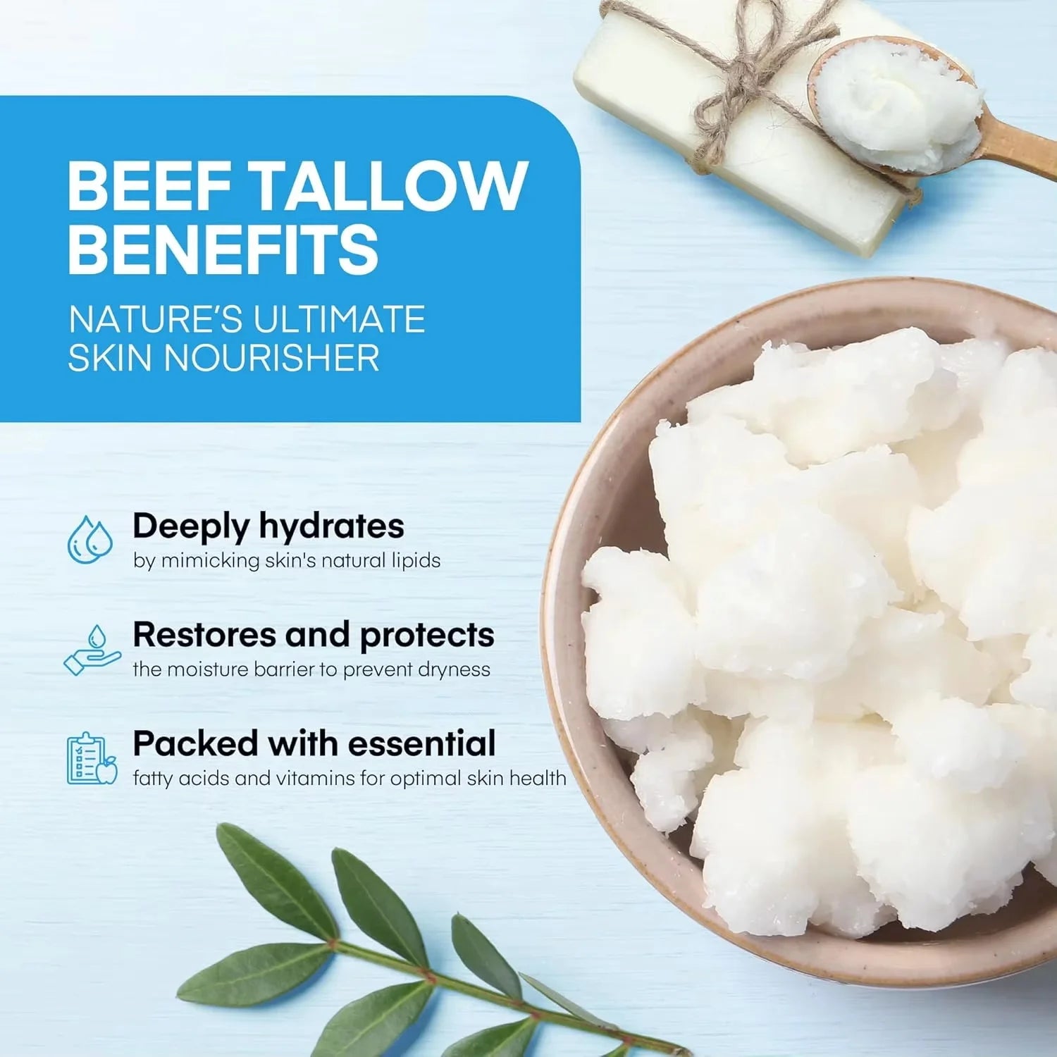 Copper Peptides GHK-Cu Beef Tallow for Skin Blue Balm Manuka Honey Face and Body Moisturizer for Mature Dry & Sensitive Skin