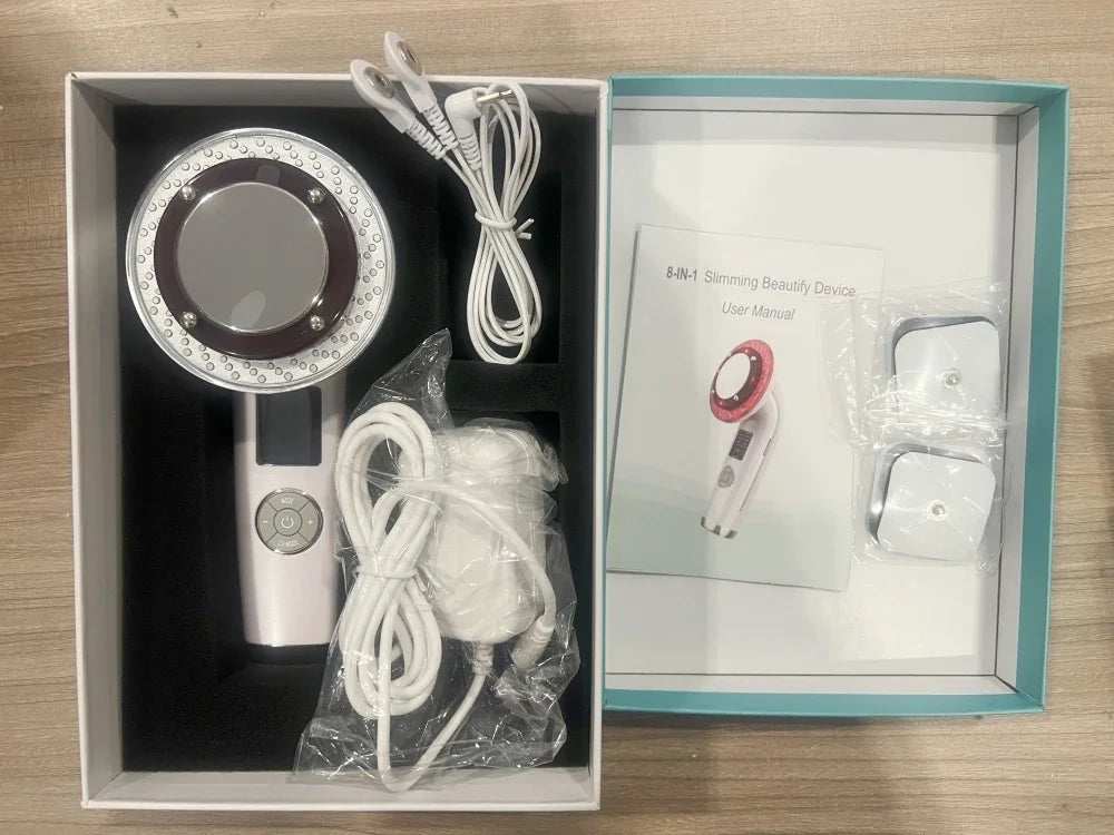 Ultrasonic Cavitation 8-in-1 EMS Body Shaper - EU Tech Wellness Relaxation Treatment White With Box Tidesmit