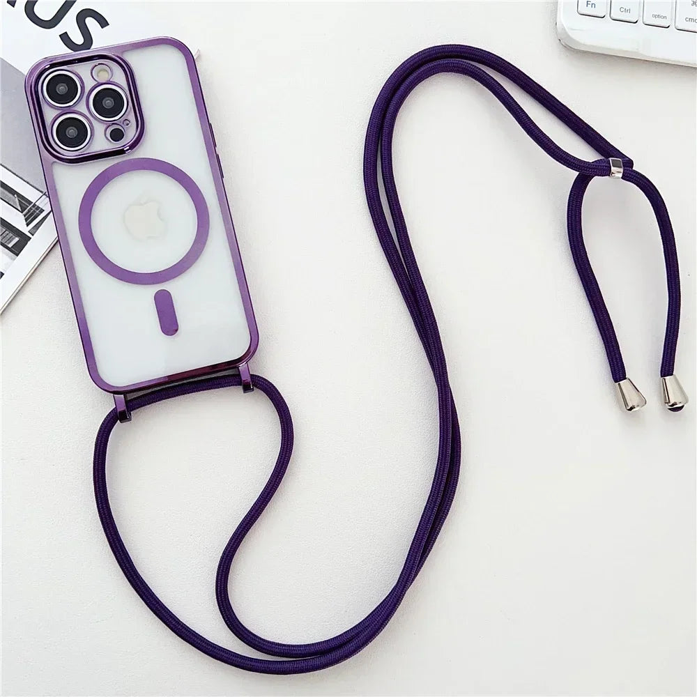 Crossbody Phone Case for iPhone 16 Pro Max with Adjustable Lanyard Tidesmit