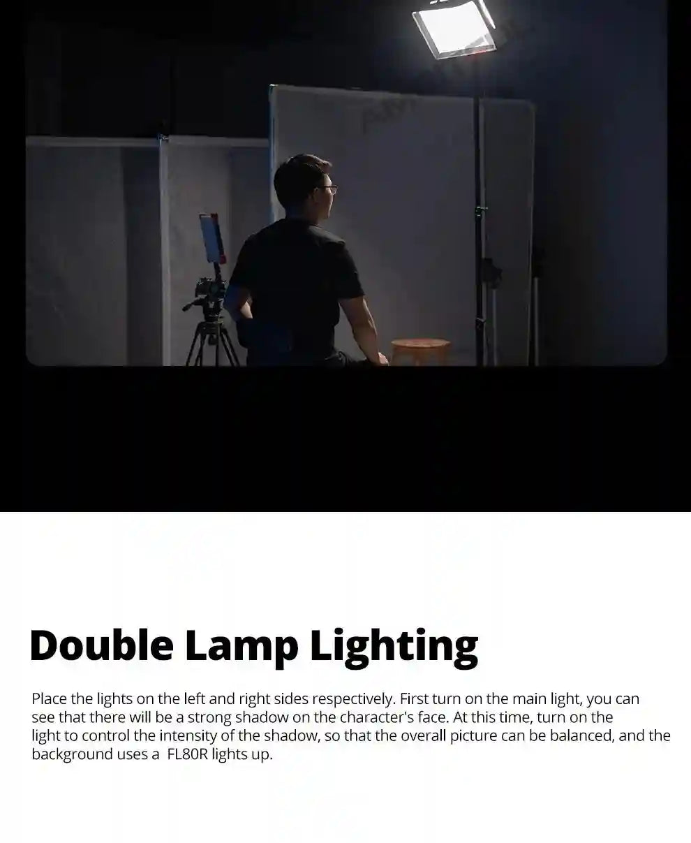 60W LED Video Light Panel | Adjustable Color Temperature Studio Kit Tidesmit