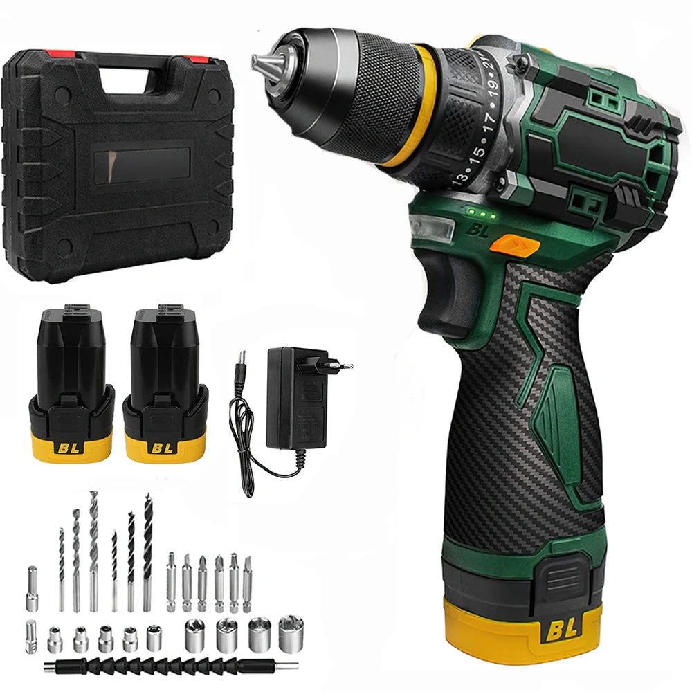 55N.M Cordless Brushless Impact Driver Dual Speed 35+3 Torque Power Tool for Makita 18V Battery DIY & Home Repair