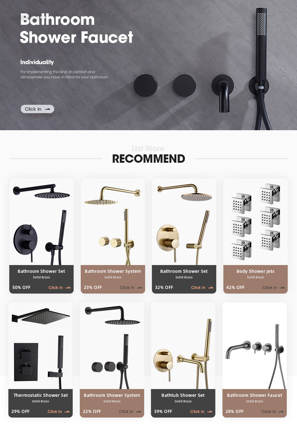 Body Shower Jets Bathroom Solid Brass Square Chrome Plated Spray Shower Head Sprayer Set Saving Water Spa Bath Massage Jet