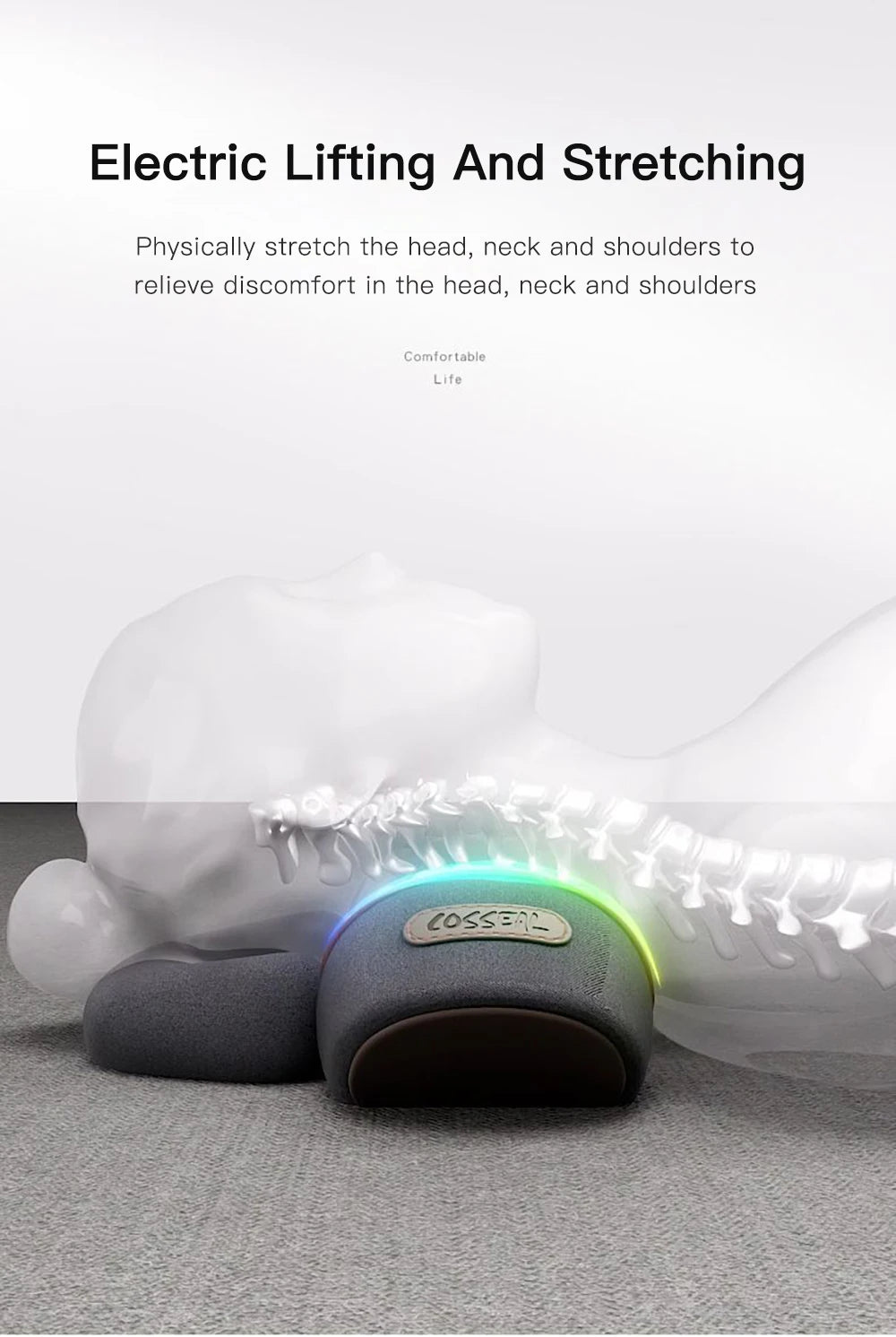 Electric Neck Massage Pillow with Heat Therapy and Vibration - Tidesmit Massage Cushion Tidesmit