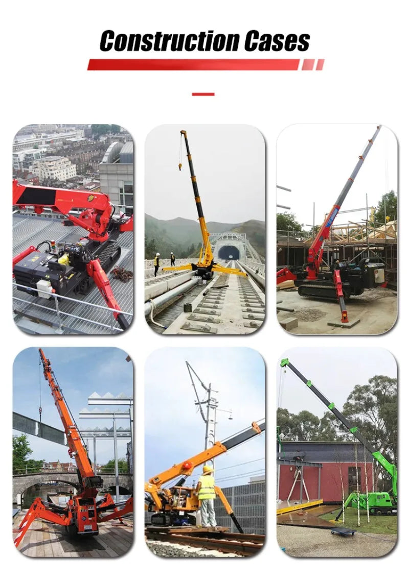 Customizable 3T Spider Crane Lifting Crane with 3m Fly Jib for Special Heavy Duty Industrial Lifting Requirements
