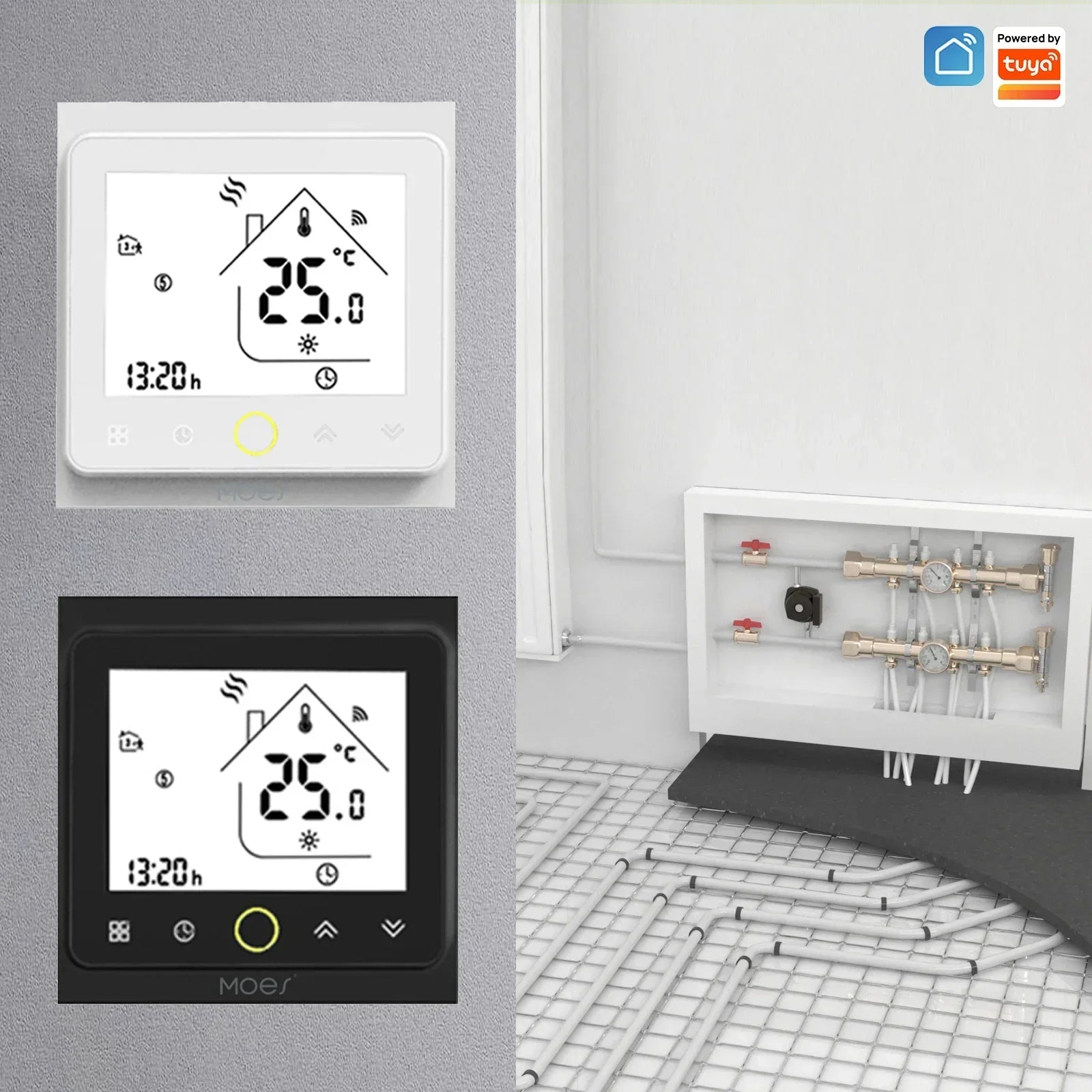 MOES WiFi Water/Electric Floor Heating Thermostat Gas Boiler Temperature Controller Smart Alexa tuya Google Voice zigbee Control