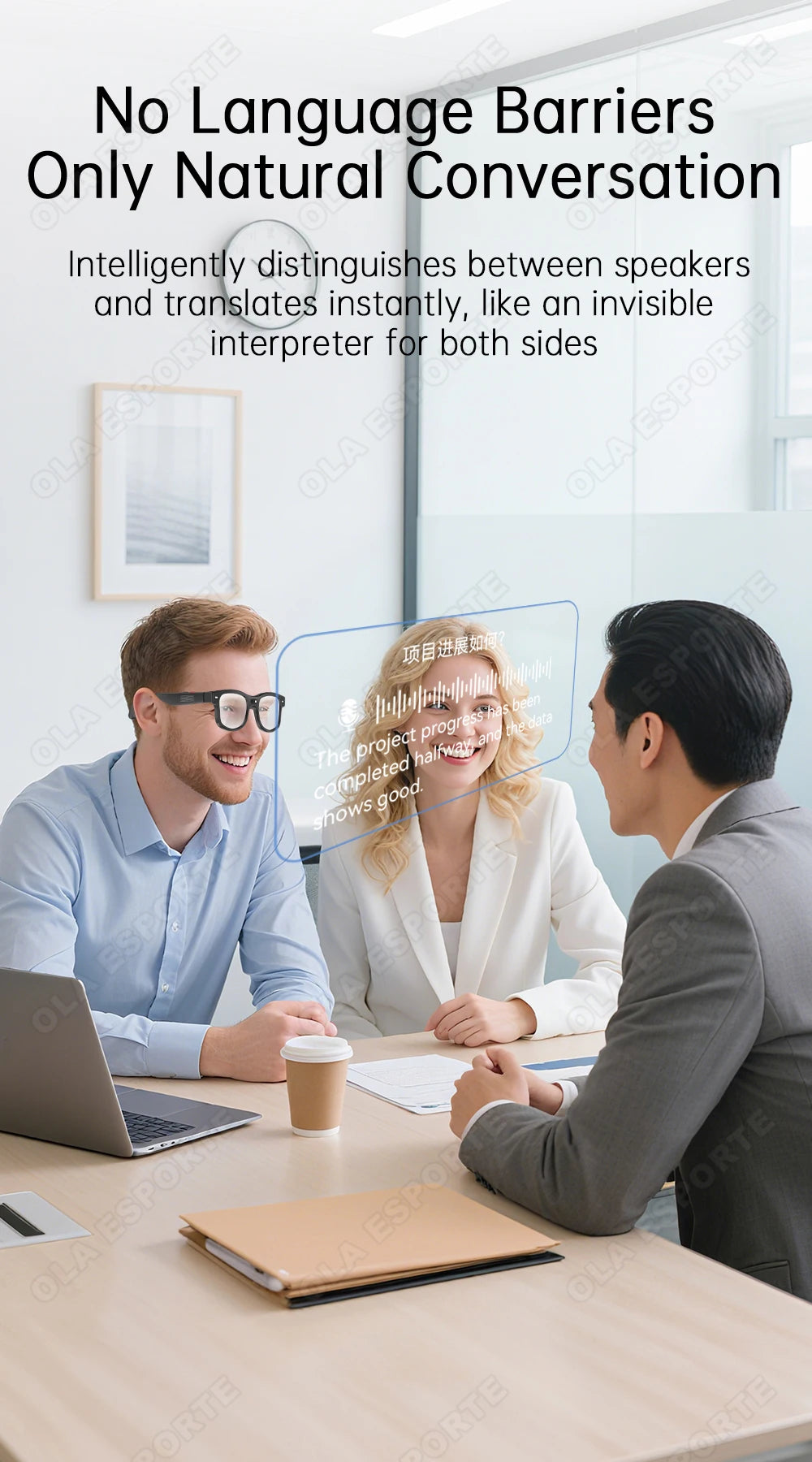 Smart Glasses with AI Voice Translation & Integrated Camera | Tidesmit Tidesmit