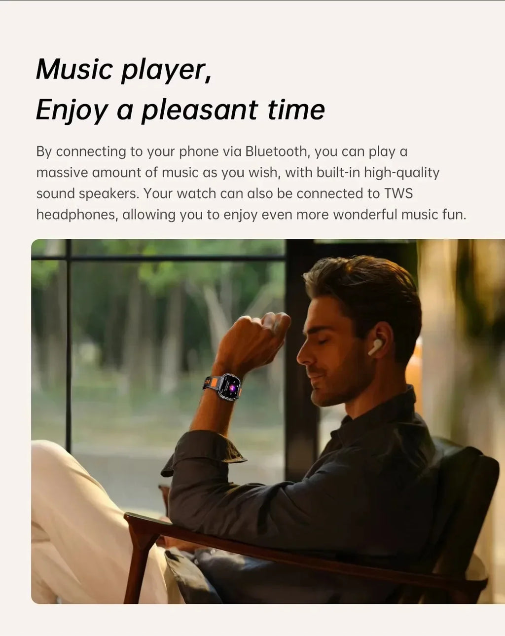 New Smart Watch Men LED Light Flashlight BT Call Music Player Sport Fitness Bracelet Calories Ultra Large Screen Smartwatch