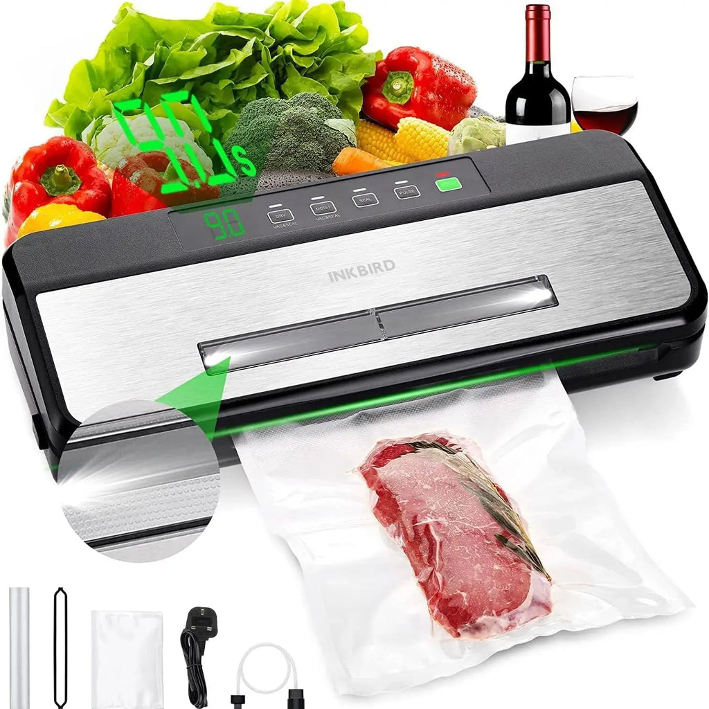 INKBIRD 3rd Vacuum Sealer with Starter Kit -80KPA Strong Suction Kitchen Household Food Vacuum Sealer Machine for Meat,Vegetable