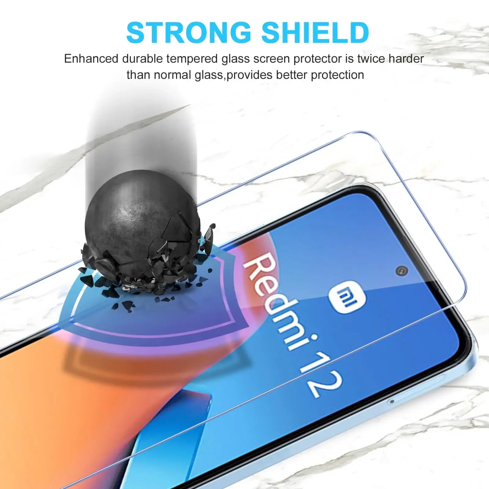 Redmi 12 Screen Protector: 9H Tempered Glass 4-Pack | Tidesmit Tidesmit