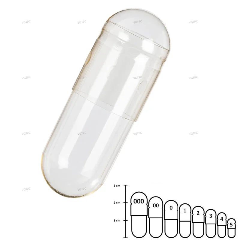 Tidesmit 1000pcs Size 00 HPMC Vegetarian Empty Vegan Capsules for Supplements, Halal & Kosher Certified Pill Shells.
