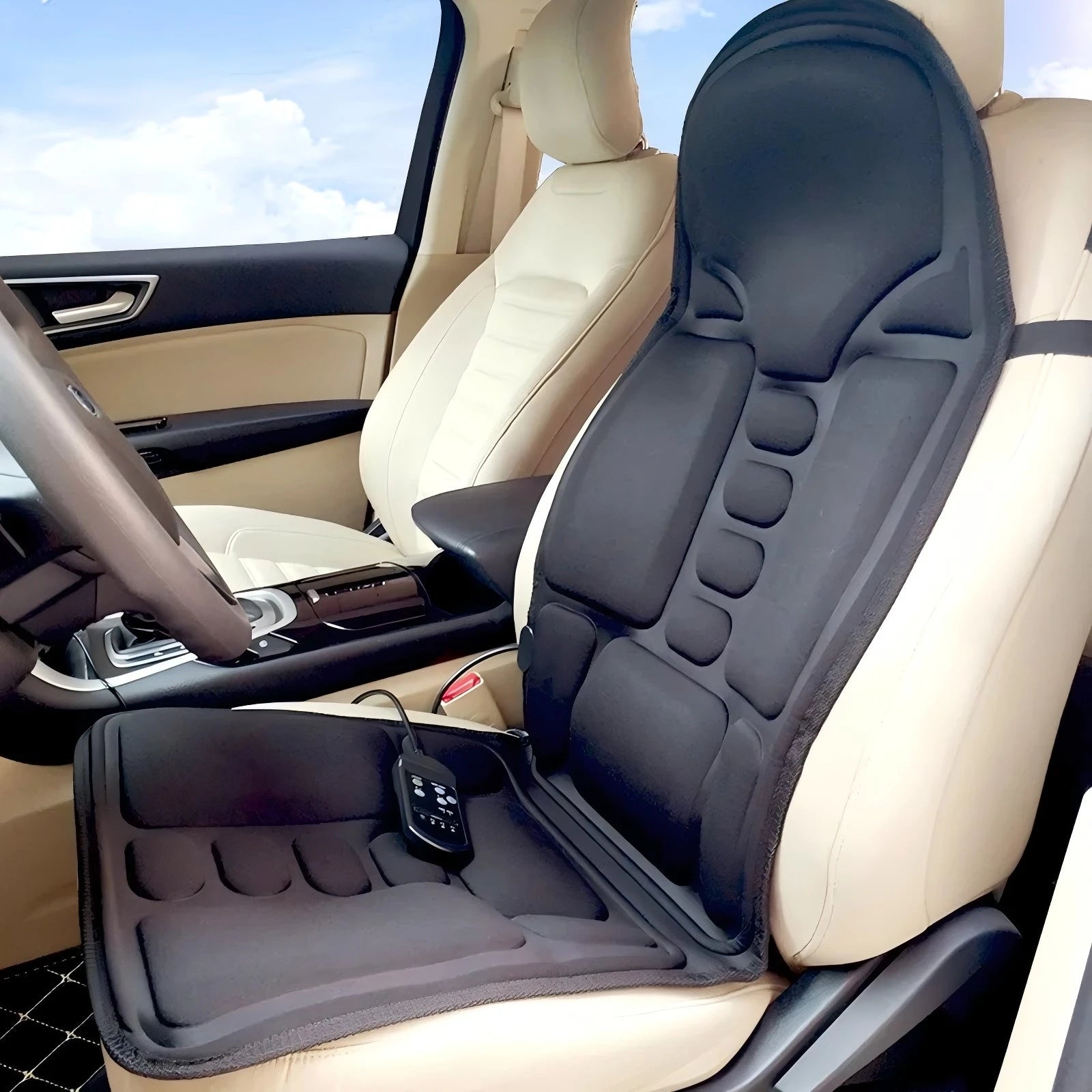 Portable Electric Massage Cushion for Neck and Back - Q120B-Car-Black Massage Cushion Tidesmit