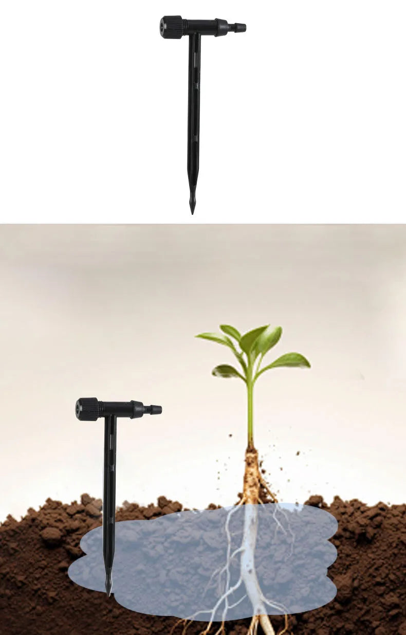 Garden Black Adjustable valve Drip Irrigation Kit Potted Plant Watering Device 4/7mmHose Watering Saving MicroDripper Greenhouse