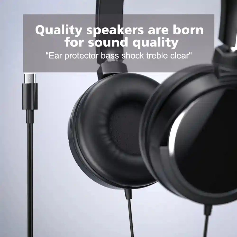 Noise Cancelling Wired Over-Ear Headphones with Mic - Tidesmit Tidesmit