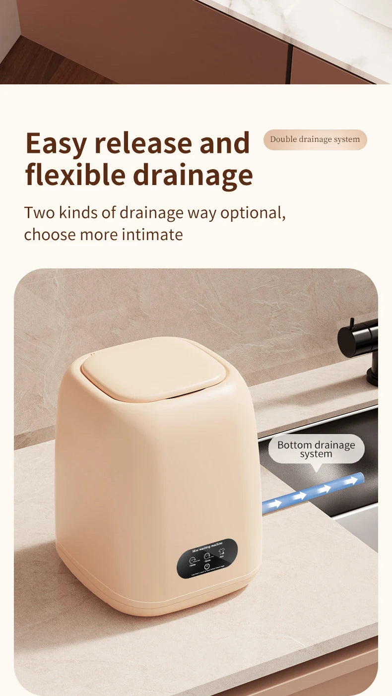Tidesmit portable mini washing machine for underwear and baby clothes with spin dryer function, compact design