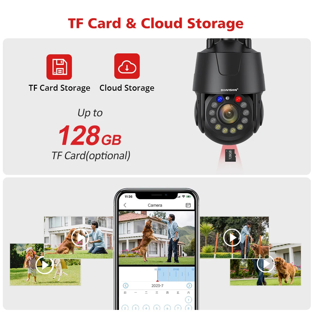 Outdoor Surveillance Camera WIFI 4G POE 8MP 5MP 30X Optical Zoom AI Auto Tracking 150M IR Distance Metal PTZ Security Camera