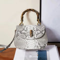 Office Ladies Fashion New Flap Pocket Hasp Tote Handbag Snakeskin Genuine Leather Designer Women SIngle Shoulder Crossbody Bags