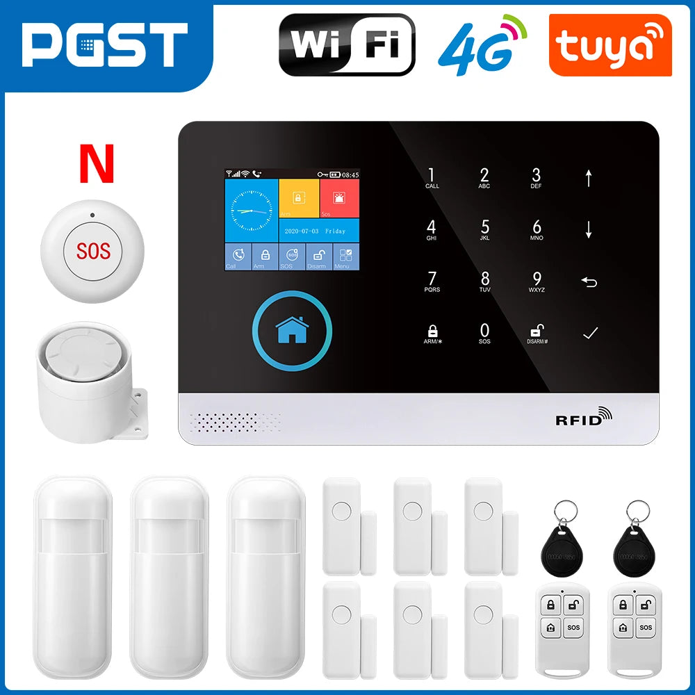 Smart Home Security Alarm System with 4G WiFi App Control by Tidesmit 4G N Tidesmit
