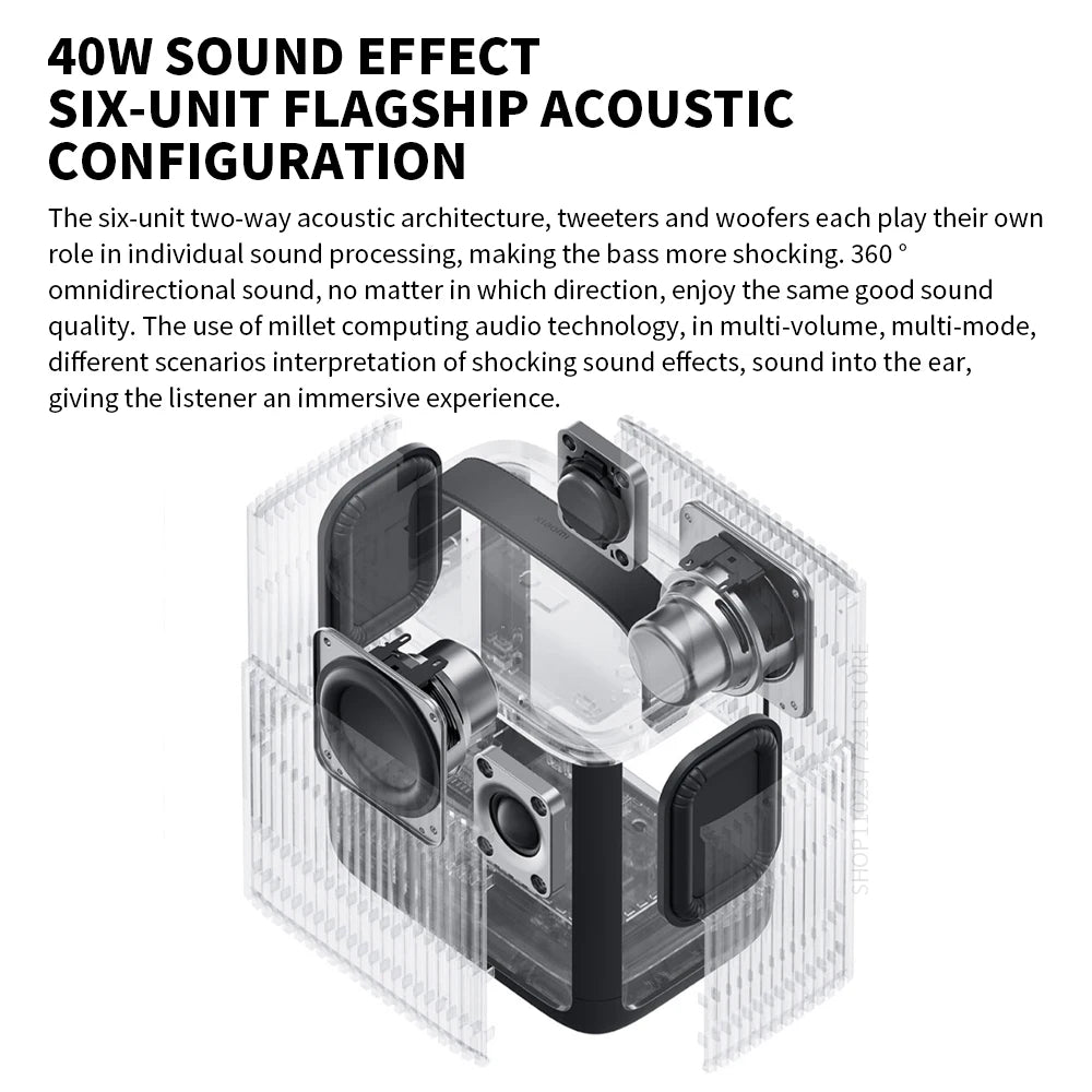 Xiaomi Outdoor Bluetooth Speaker Camp Six-Unit Flagship Acoustics, Co-Tuned with Harman, 14-Hour Long Battery Life