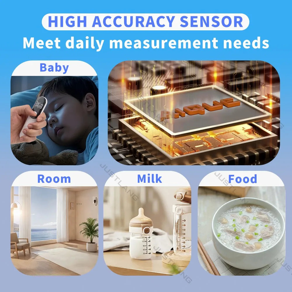 JUSTLANG Forehead Digital Thermometer LED Non Contact Infrared Medical Thermometer Body Temperature Fever for Baby Adults