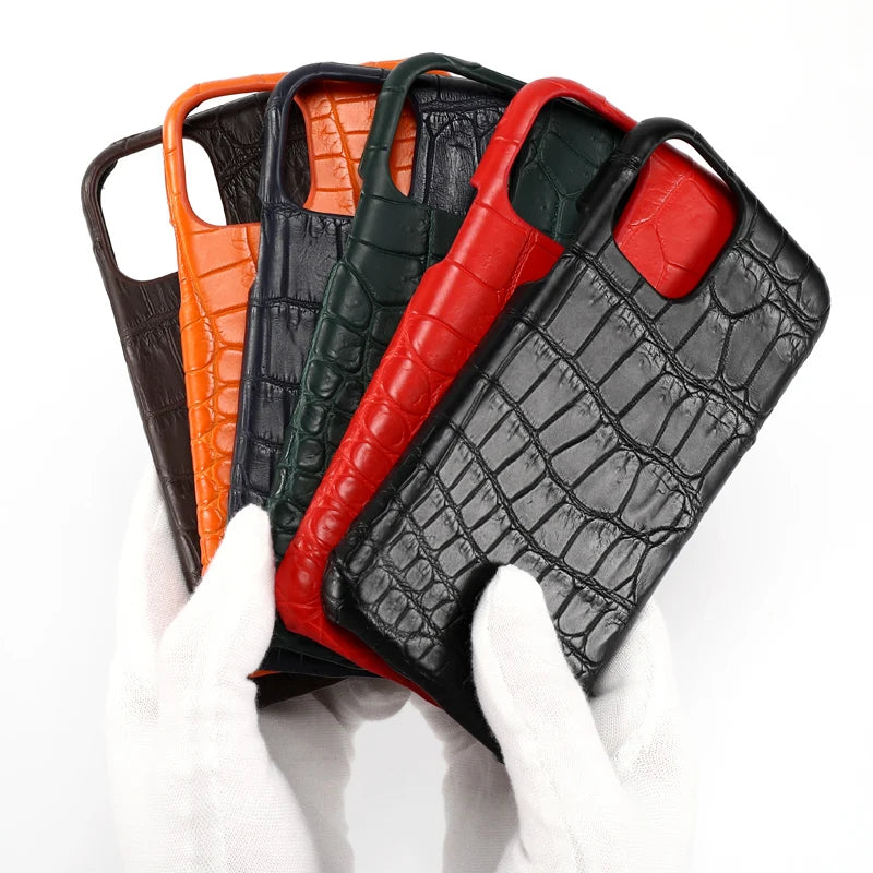 Crocodile Leather iPhone 17 Pro Case – Slim Shock-Absorbing Cover Tidesmit