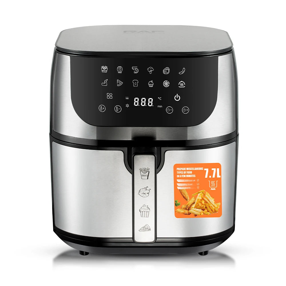 RAF Multifunctional Stainless Steel Air Fryer Touch Screen 1800w High Quality Air Fryer Machine Home Use Easy Clean