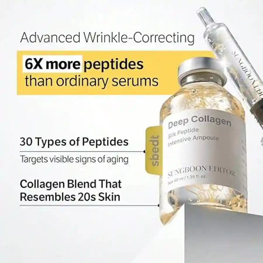 Tidesmit Silk Peptide Intensive Lifting Ampoule serum with collagen for skin tightening and firming