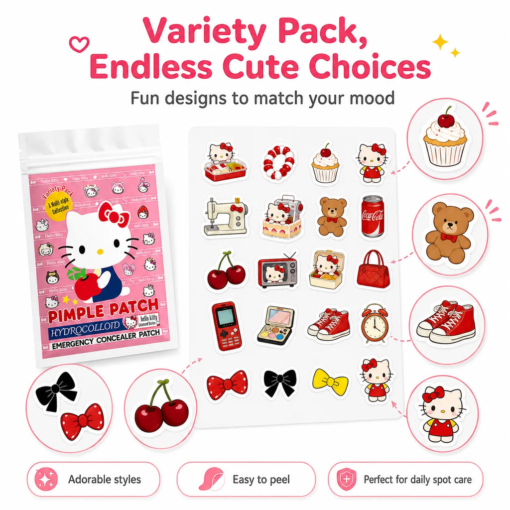 Hello Kitty Acne Pimple Patch Hydrocolloid Blemish Cover Waterproof Invisible for Teens Women Skincare