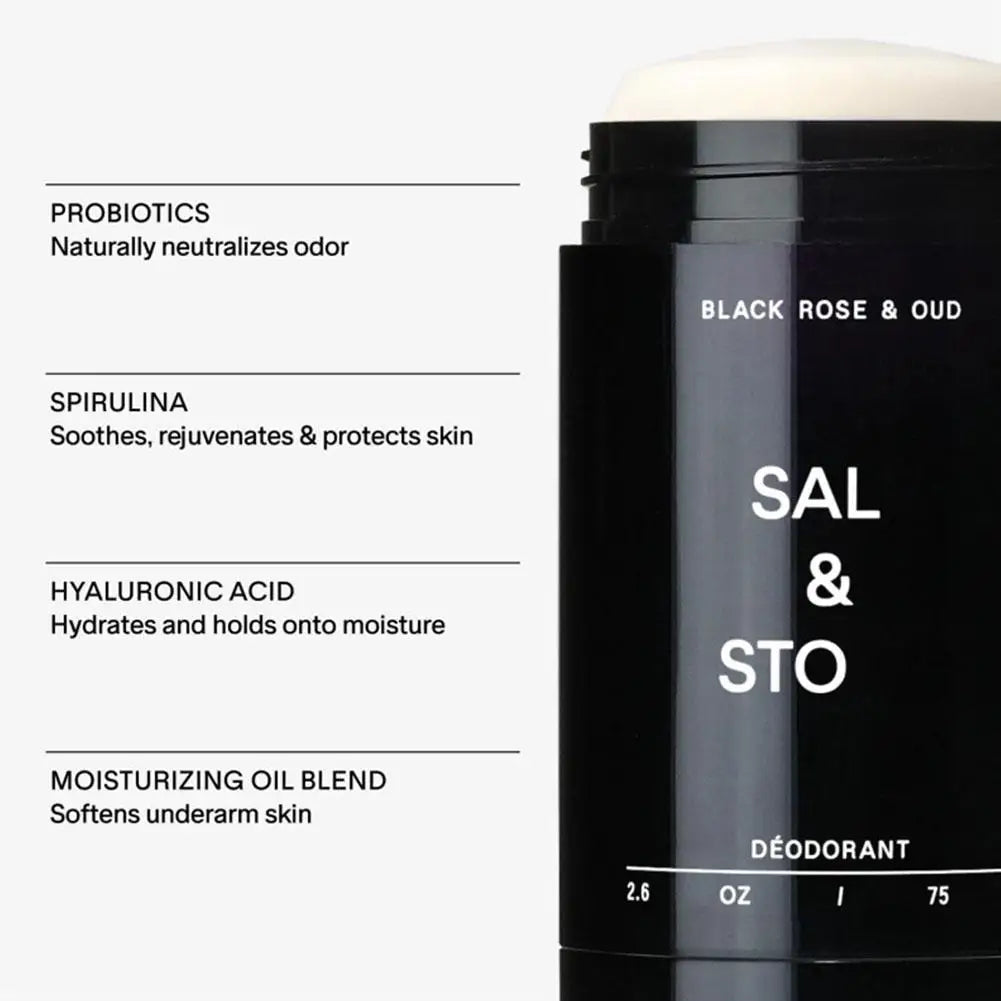 Tidesmit SALT&STONE sandalwood deodorant stick provides long-lasting odor protection with a refreshing scent.