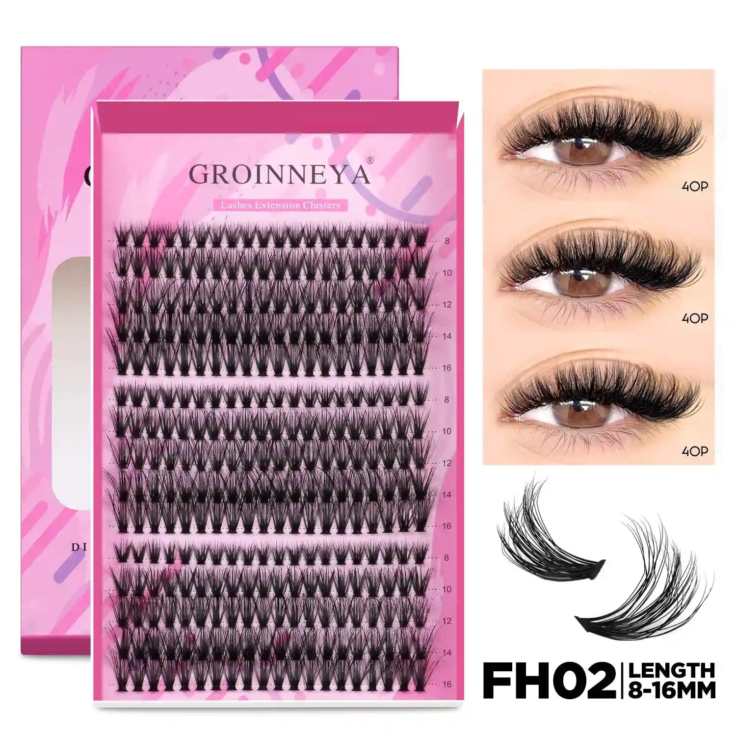 DIY Lash Extension Kit with Bond and Seal - Pro Cluster Set Lip Care Lash-FH02 Tidesmit