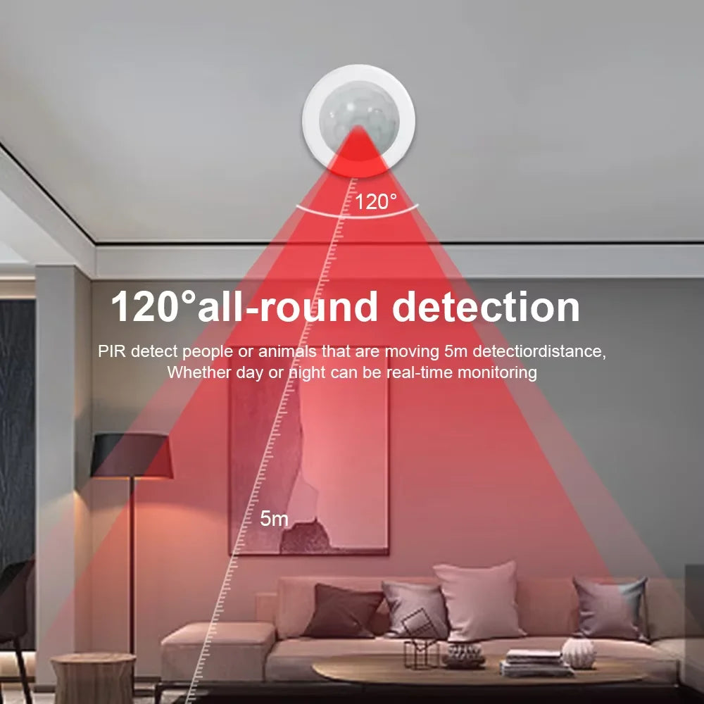 Zigbee PIR Motion Sensor - Smart Home Detector for Energy Efficiency Tidesmit