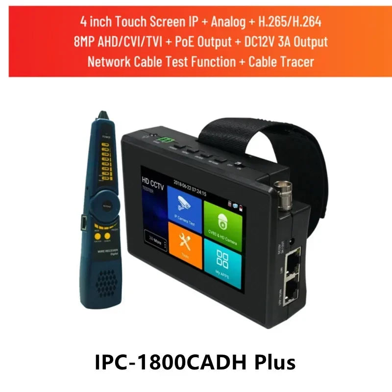 4 Inch Wrist CCTV Tools H.265 AHD CVI TVI CVBS CCTV Monitor for Analog IP Camera Tester POE Testers CFTV 4K CCTV IP Tester