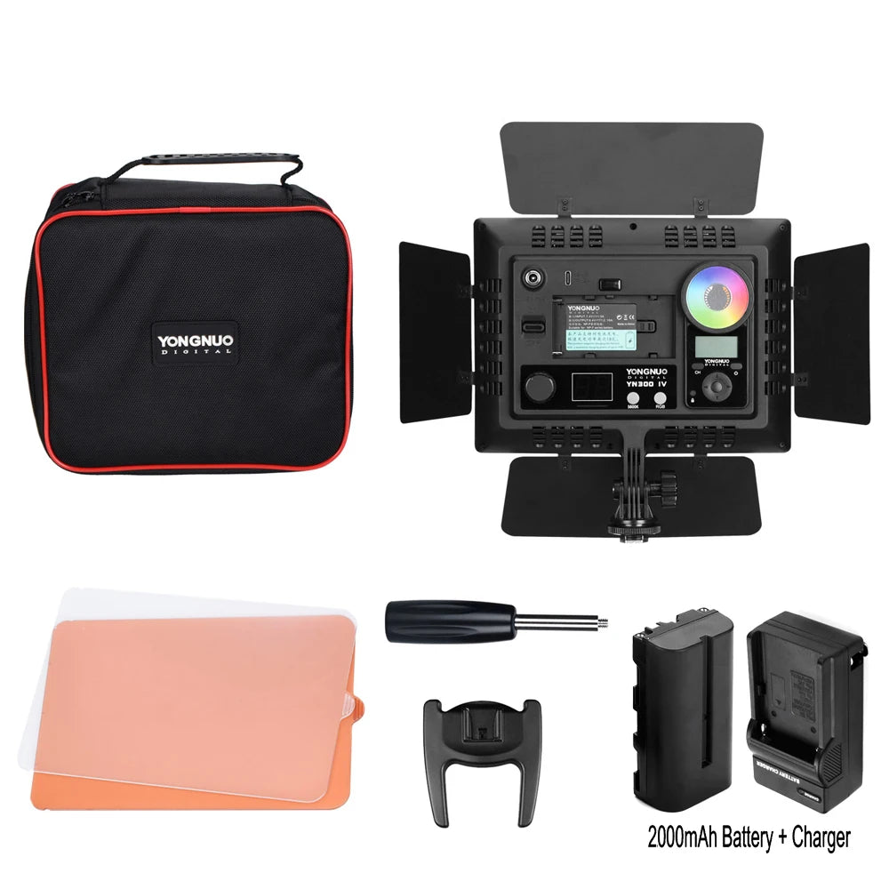 RGB LED Video Light Panel | Adjustable 3200-5600K DSLR Lighting With Battery Tidesmit