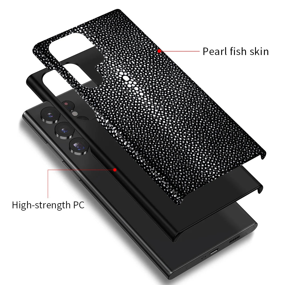 Stingray Leather Phone Case for Galaxy S24 S23 Ultra | Slim Drop Protection Tidesmit