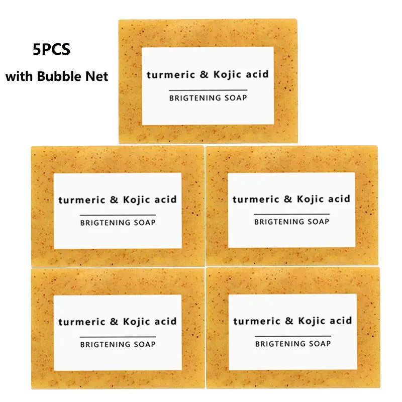 1PCS/2PCS/3PCS/5PCS Turmeric Soap Hand Made Face Soap Tender Skincare Beauty Body Cleaning Essential Oil Soap