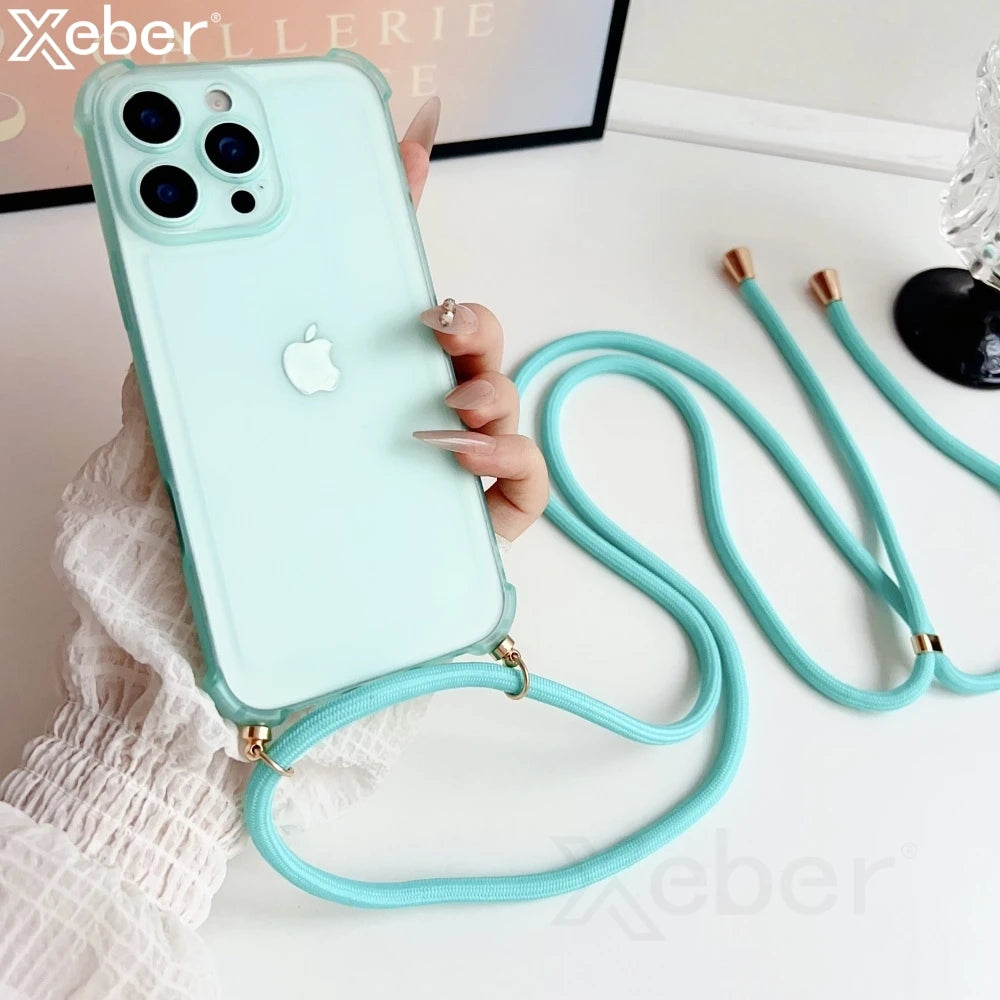 Crossbody iPhone Case with Lanyard - Shock-Absorbing Protective Cover Tidesmit