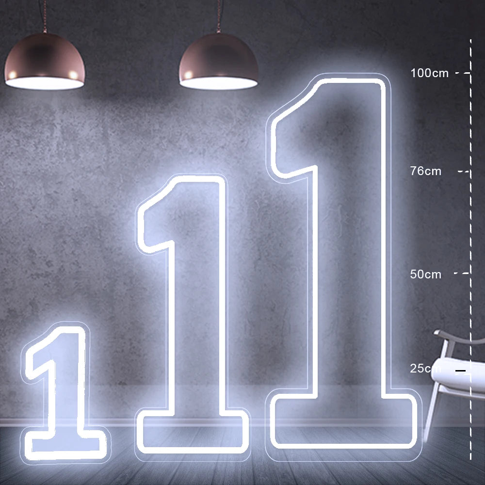 LED Neon Number Sign for Weddings | Customizable Event Lighting 76-100cm Tidesmit