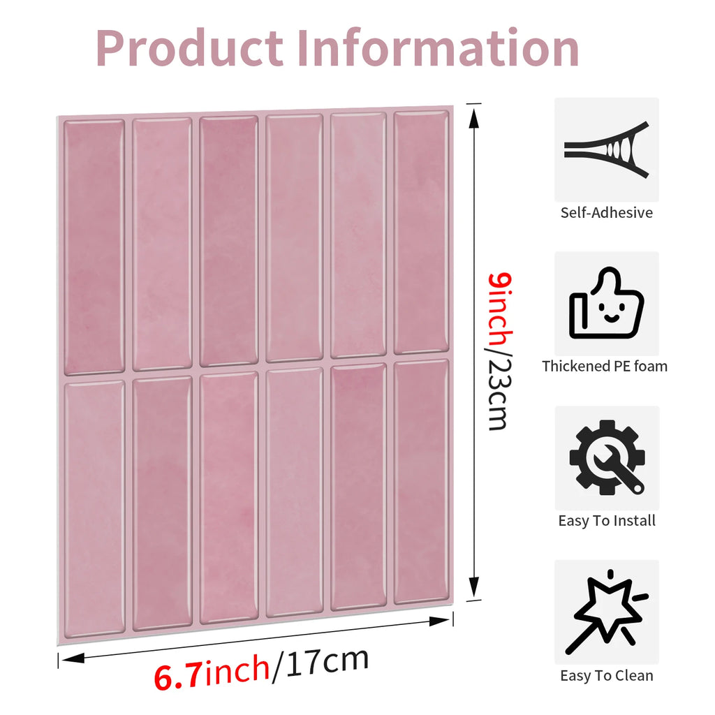 Self-adhesive tile decals, peel-and-stick tile stickers, splash-proof wall decor for kitchens and bathrooms, bedroom decor