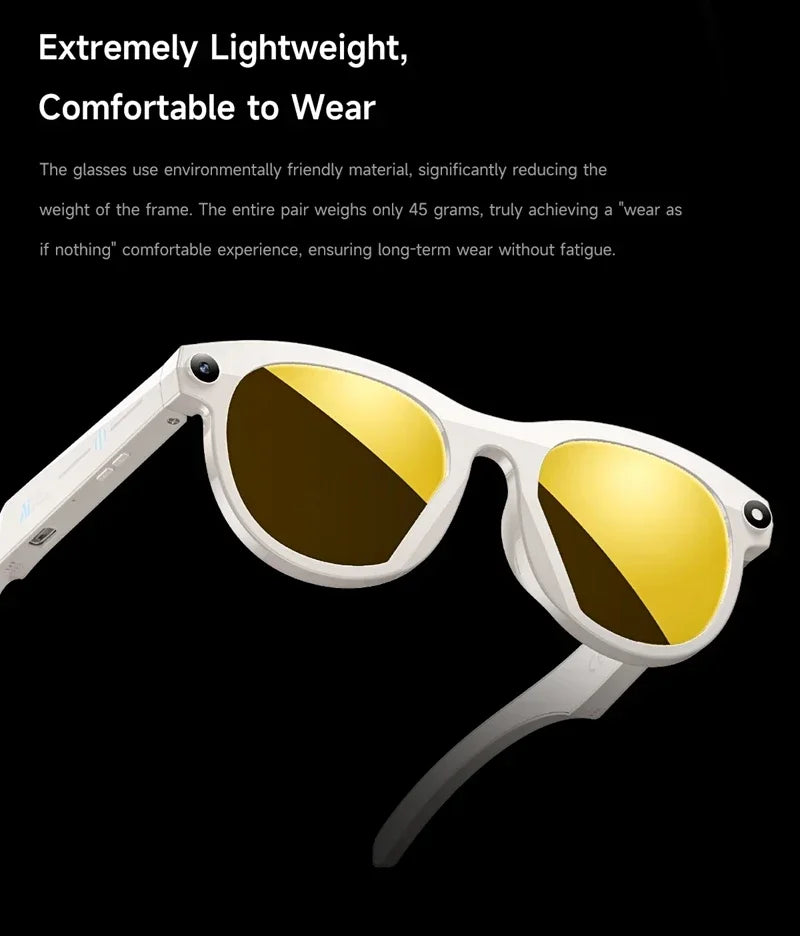 AI Smart Glasses with Bluetooth Calling & Real-Time Translation - Black Tidesmit