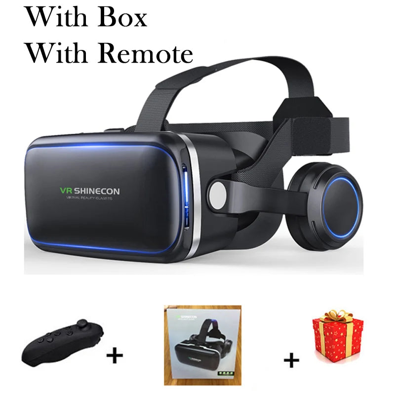 VR Headset for Smartphone – Adjustable 3D Goggles with Spatial Audio Headphone Remote A Tidesmit