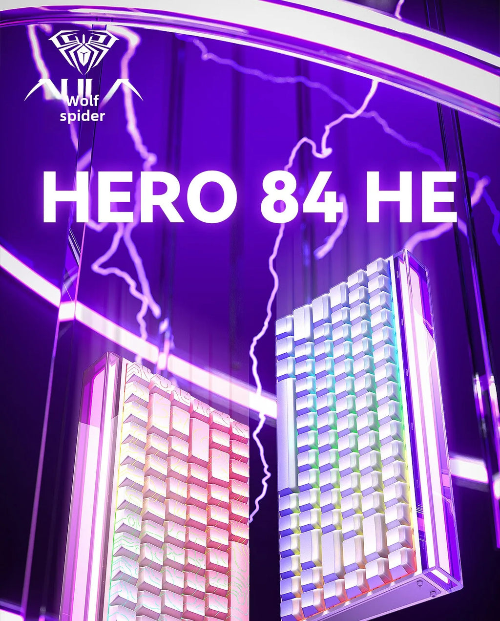 AULA HERO84 HE Magnetic Switch Wired Mechanical Keyboard RGB Music Rhythm 8K Return Rate Keyboard Computer Accessorie for Gamer