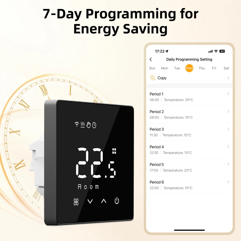 Tuya thermostat wifi smart gas boiler/water electric floor heating controller  temperature remote controller with google alexa