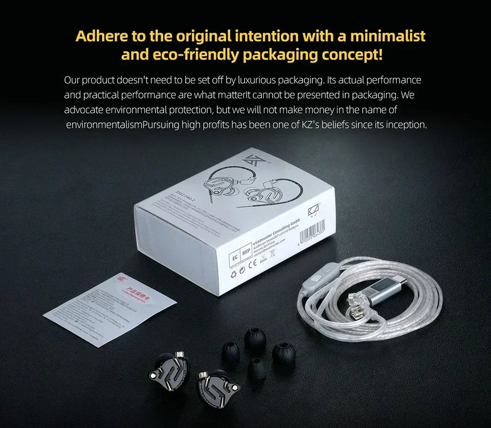KZ ZS12 Pro Hybrid In-Ear Monitors HiFi Wired Earphones - Tidesmit Tidesmit