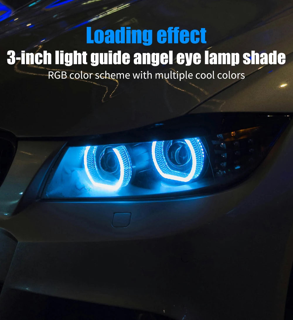 3 Inch LED Angel Eyes RGB Halo Ring Light with App Control - Tidesmit Tidesmit