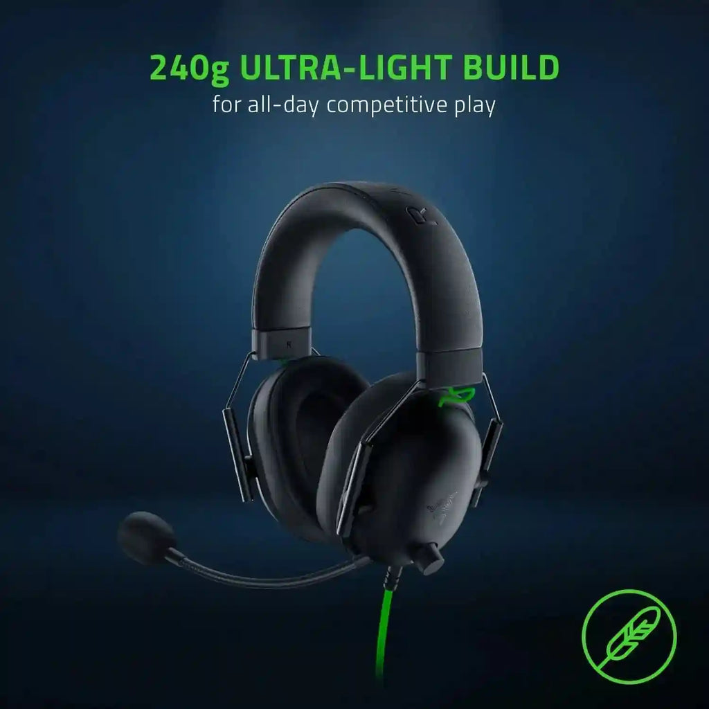Razer BlackShark V2 X Gaming Headset with 7.1 Surround Sound - Black, White, Green Tidesmit