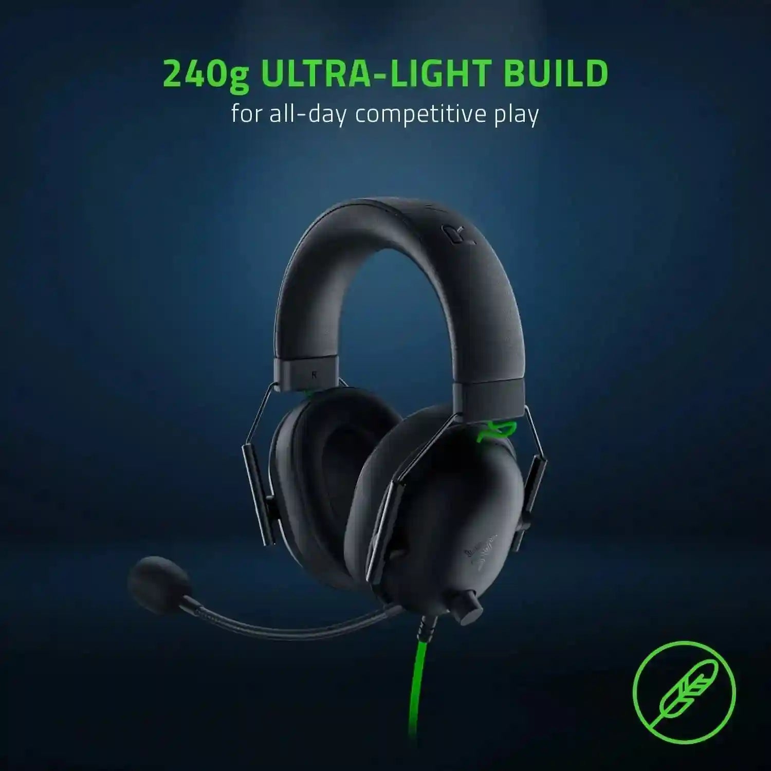 Razer BlackShark V2 X Gaming Headset with 7.1 Surround Sound - Black, White, Green Tidesmit