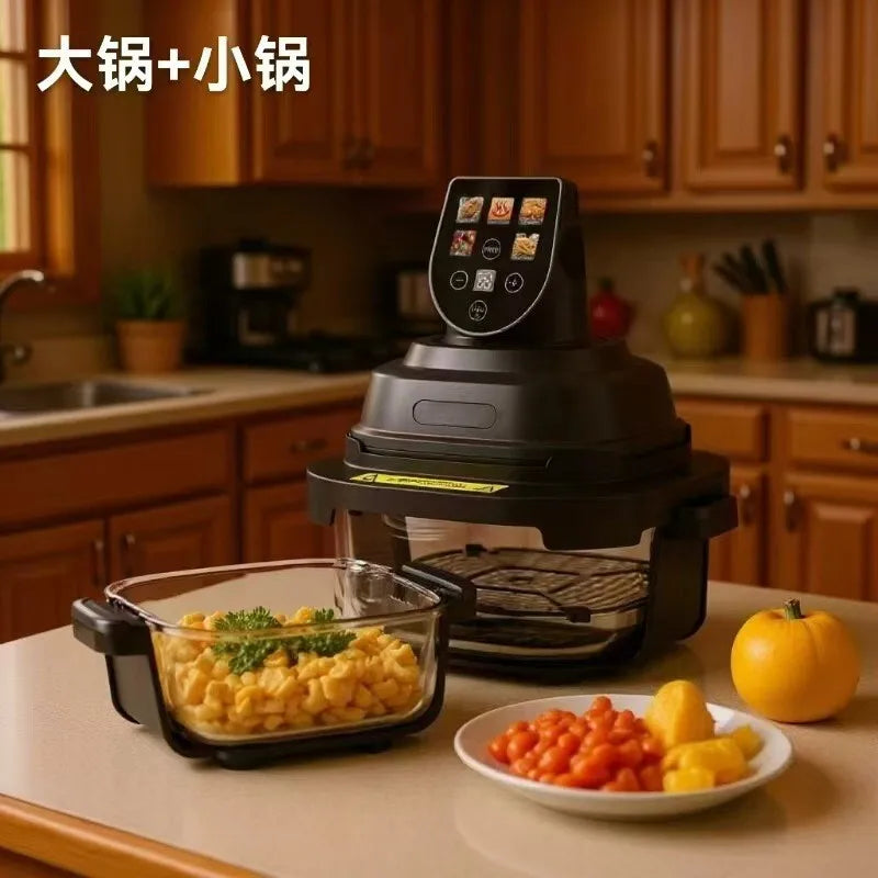 Color Screen Smart Air Fryer Air Fryer Glass Visual Fries Machine Electric Oven
